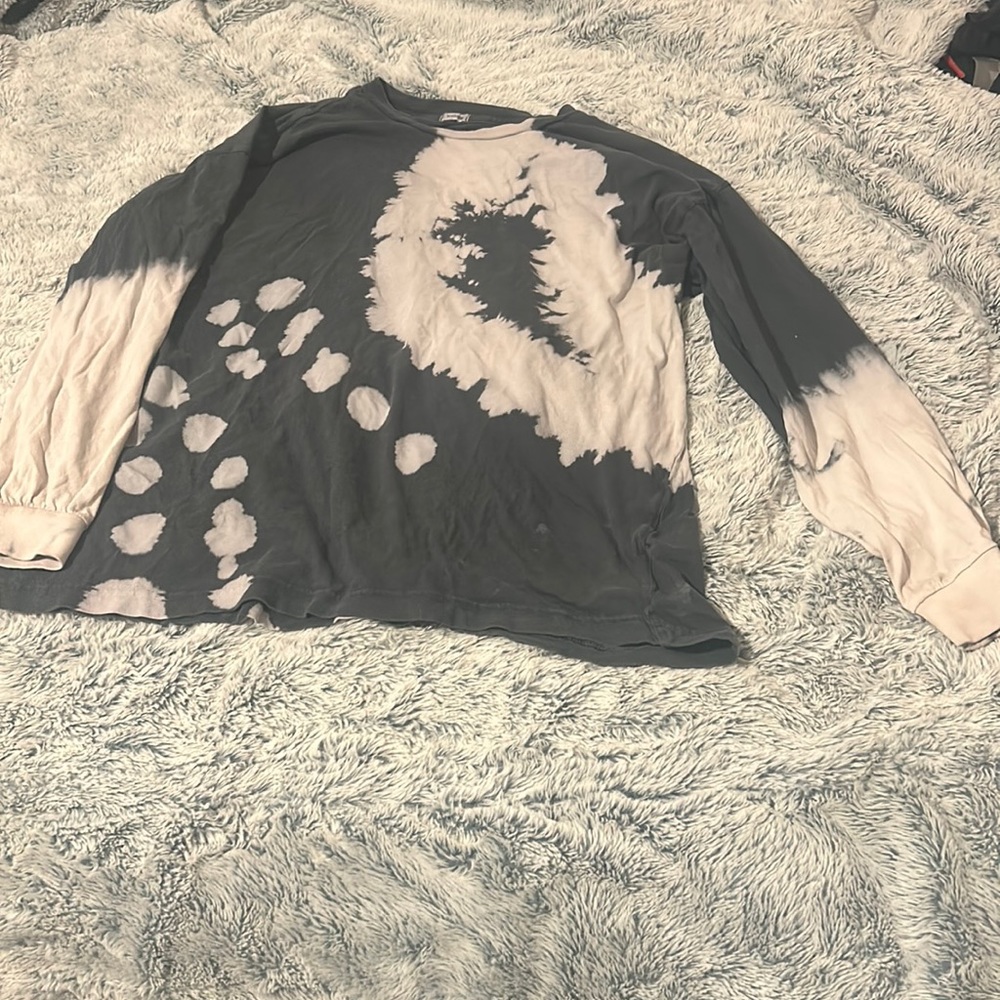 blue and white tie-dye slightly baggy shirt from garage